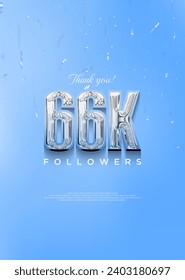 66k thank you followers with bright blue numbers and with a cool theme.