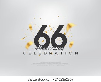 66th anniversary celebration, modern simple and beautiful design. Premium vector background for greeting and celebration.