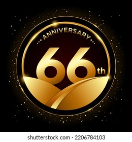 66th Anniversary Golden Anniversary Template Design Stock Vector ...