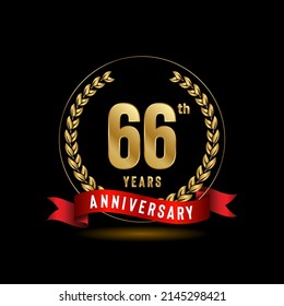 66th Anniversary logotype. Anniversary celebration template design for booklet, leaflet, magazine, brochure poster, banner, web, invitation or greeting card. Vector illustrations.