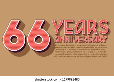 66th Anniversary numbers. background for anniversary