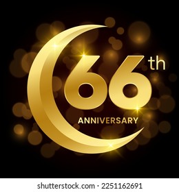 66th Anniversary Template Design Concept forAnniversary Celebration Event. Logo Vector Template Illustration
