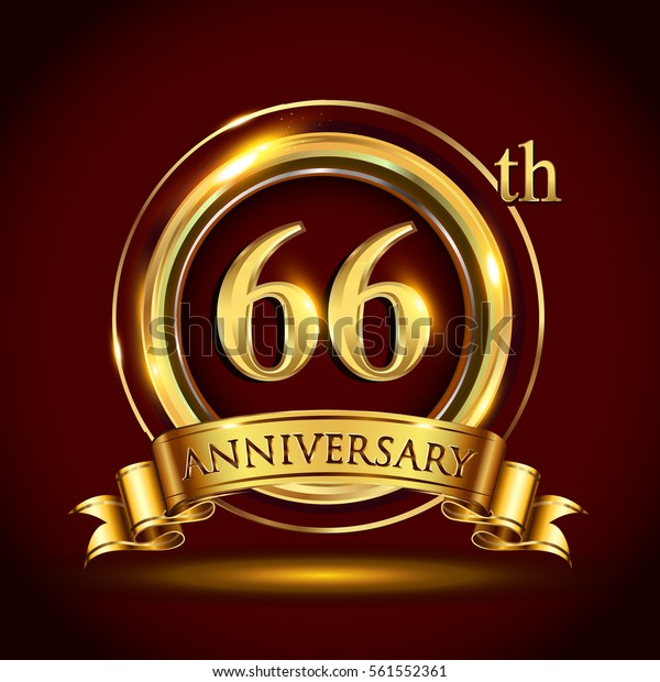 66th Golden Anniversary Logo Sixty Six Stock Vector (Royalty Free ...