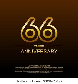 66th year anniversary design template in gold color. vector template illustration