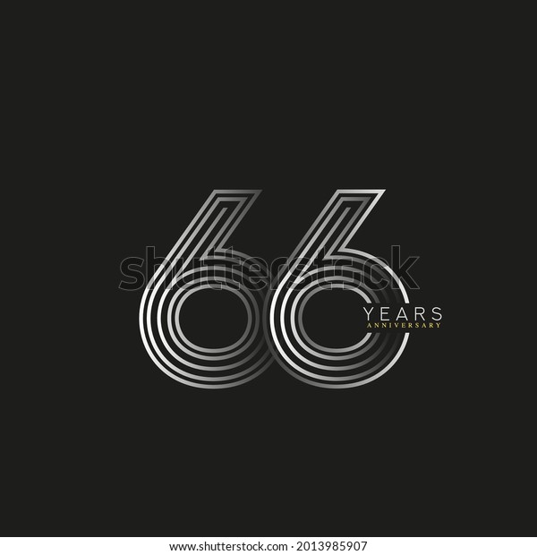 66th Years Anniversary Celebration Logotype Linked Stock Vector ...