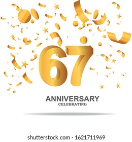 67 anniversary celebration vector concept template design