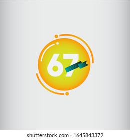 Ilustración de diseño de plantillas de concepto vectorial de celebración de 67 años