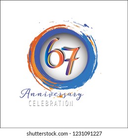 67 Anniversary Logo light orange blue