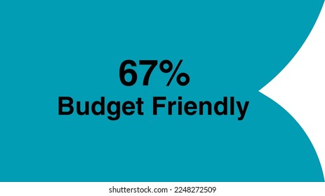 67% Budget Friendly sign tag vector art illustration Isolated on White Background in multicolor