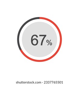 67% circle diagrams Infographics vector, 67 Percentage ready to use for web design.