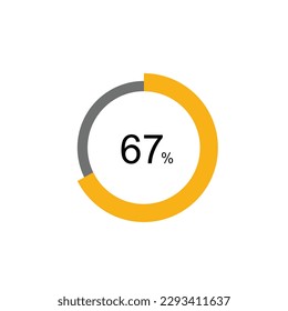 67% Plantilla de icono de carga de círculo. Actualizar o cargar símbolo para web o aplicación, 67 por ciento.