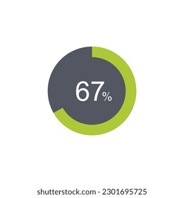 67% circle percentage diagram ready-to-use for web design, user interface UI or infographic.