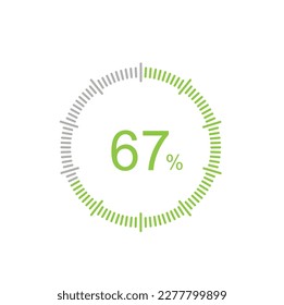 67% circle percentage diagrams, 67 Percentage ready to use for web design, infographic or business.