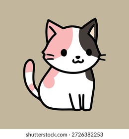 67. Lindo guiño Calico Cat ilustración de dibujos animados
