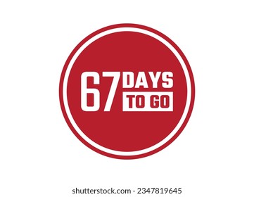 67 days to go red vector banner illustration isolated on white background