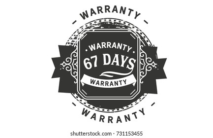 67 days warranty icon vintage rubber stamp guarantee