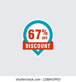 67 discount, Sales Vector badges for Labels, , Stickers, Banners, Tags, Web Stickers, New offer. Discount origami sign banner