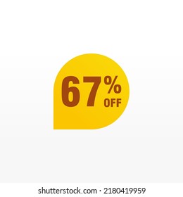 67 discount, Sales Vector badges for Labels, , Stickers, Banners, Tags, Web Stickers, New offer. Discount origami sign banner