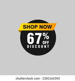 67 discount, Sales Vector badges for Labels, , Stickers, Banners, Tags, Web Stickers, New offer. Discount origami sign banner