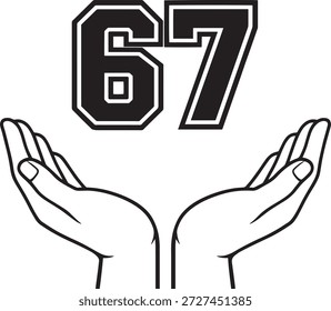 67 Hands Support Care Symbol Line Art Illustration