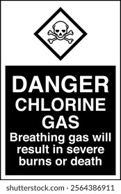 67 ISO 7010 GHS Chemicals Label and Hazard CAUTION Chlorine Gas Breathing Gas Will Result in Severe Burns or Death Vertical.eps
