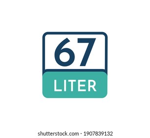 67 liters icon vector illustration