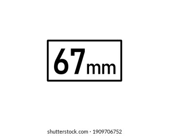 67 millimeters icon vector illustration, 67 mm size