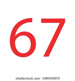 67 NUMBER SIMPLE CLIP ART VECTOR