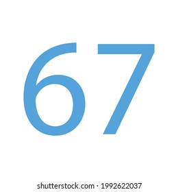 67 NUMBER SIMPLE CLIP ART VECTOR