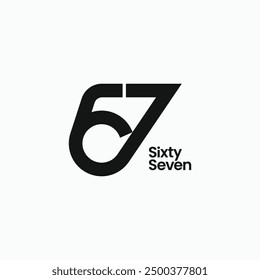 67 number sixty seven minimal logo design