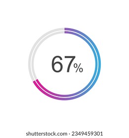 67 percent Update or loading symbol, 67% Circle loading icon template.