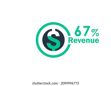 imagen vectorial de diseño de ingresos del 67%