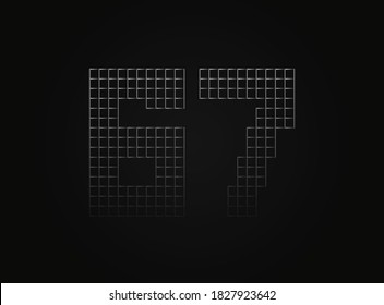 67 vector number made of metal chain link fence. For logo, brand label, design elements, application and more. 

