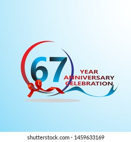 67 Year Anniversary celebration Vector Template Design Illustration