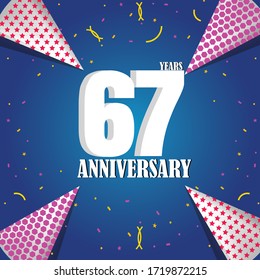 67 year anniversary celebration, vector design for celebrations, invitation cards and greeting cards