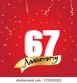 67 year anniversary celebration, vector design for celebrations, invitation cards and greeting cards