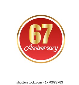 67 year anniversary celebration, vector design for celebrations, invitation cards and greeting cards