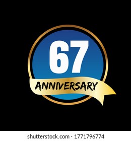 Celebración del 67 aniversario, diseño vectorial para celebraciones, tarjetas de invitación y tarjetas de felicitación