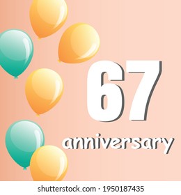 67 year anniversary celebration, vector design for celebrations, invitation cards and greeting cards