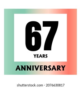 67 year anniversary celebration, vector design for celebrations, invitation cards and greeting cards