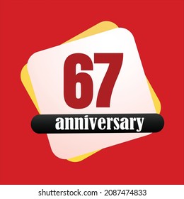67 year anniversary celebration, vector design for celebrations, invitation cards and greeting cards