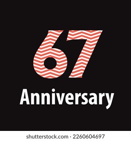 67 year anniversary celebration, vector design for celebrations, invitation cards and greeting cards