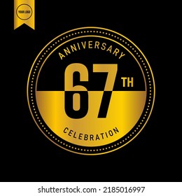 67 year anniversary design template. vector template illustration
