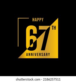 67 year anniversary design template. vector template illustration