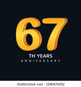 67 Year Anniversary Vector Template Design Illustration.