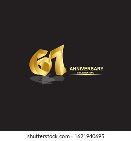67 Year Anniversary Vector Template Design Illustration