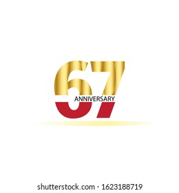 67 Year Anniversary Vector Template Design Illustration