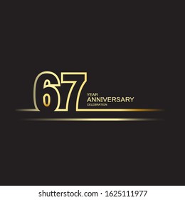 67 Year Anniversary Vector Template Design Illustration