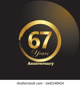 67 Year Anniversary Vector Template Design Stock Vector (Royalty Free ...