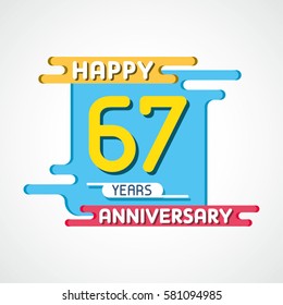 67 Years Anniversary Celebration Design.